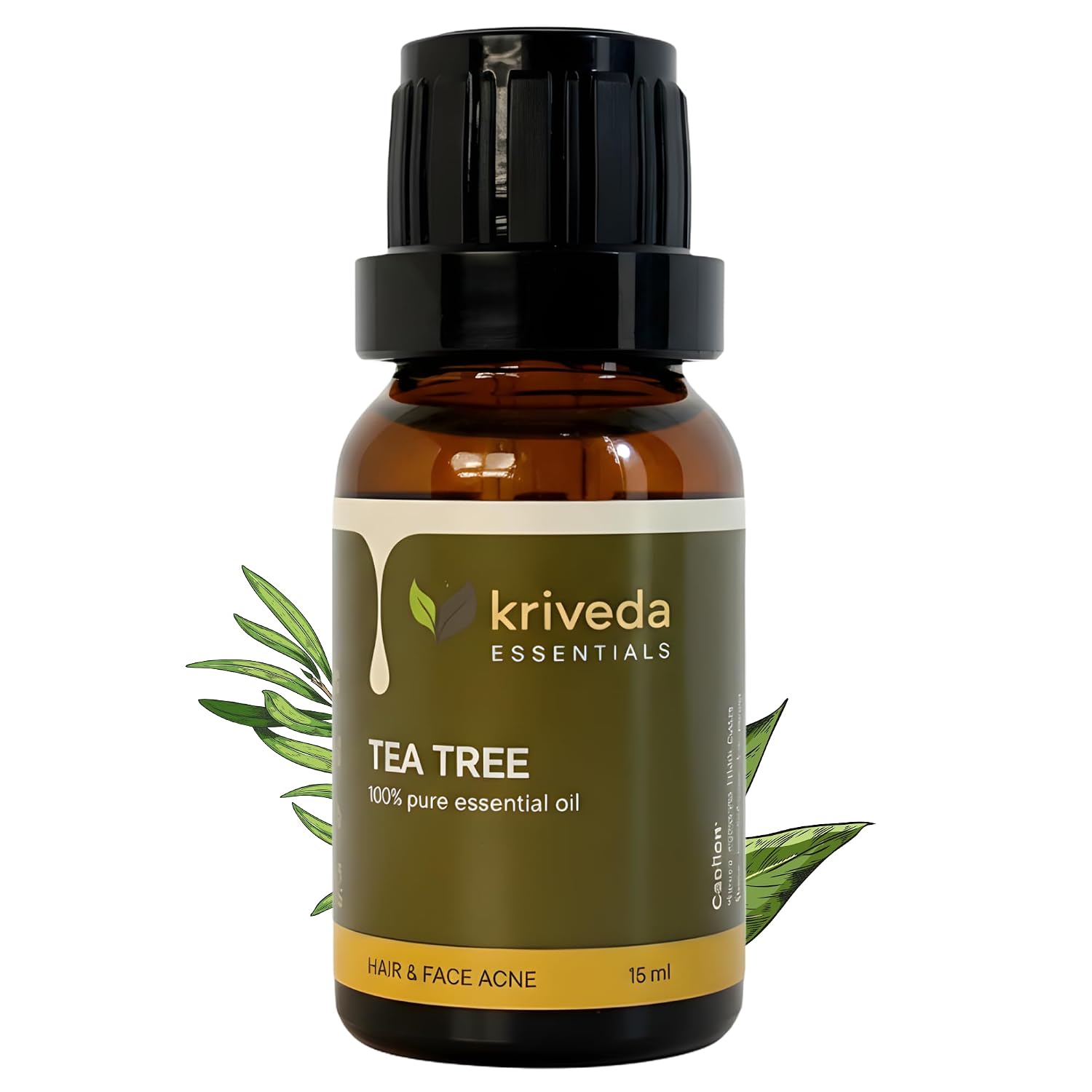 Kriveda Tea Tree Essential Oil 15ml — 100% Pure & Natural | For Acne, Pimples & Skin Care