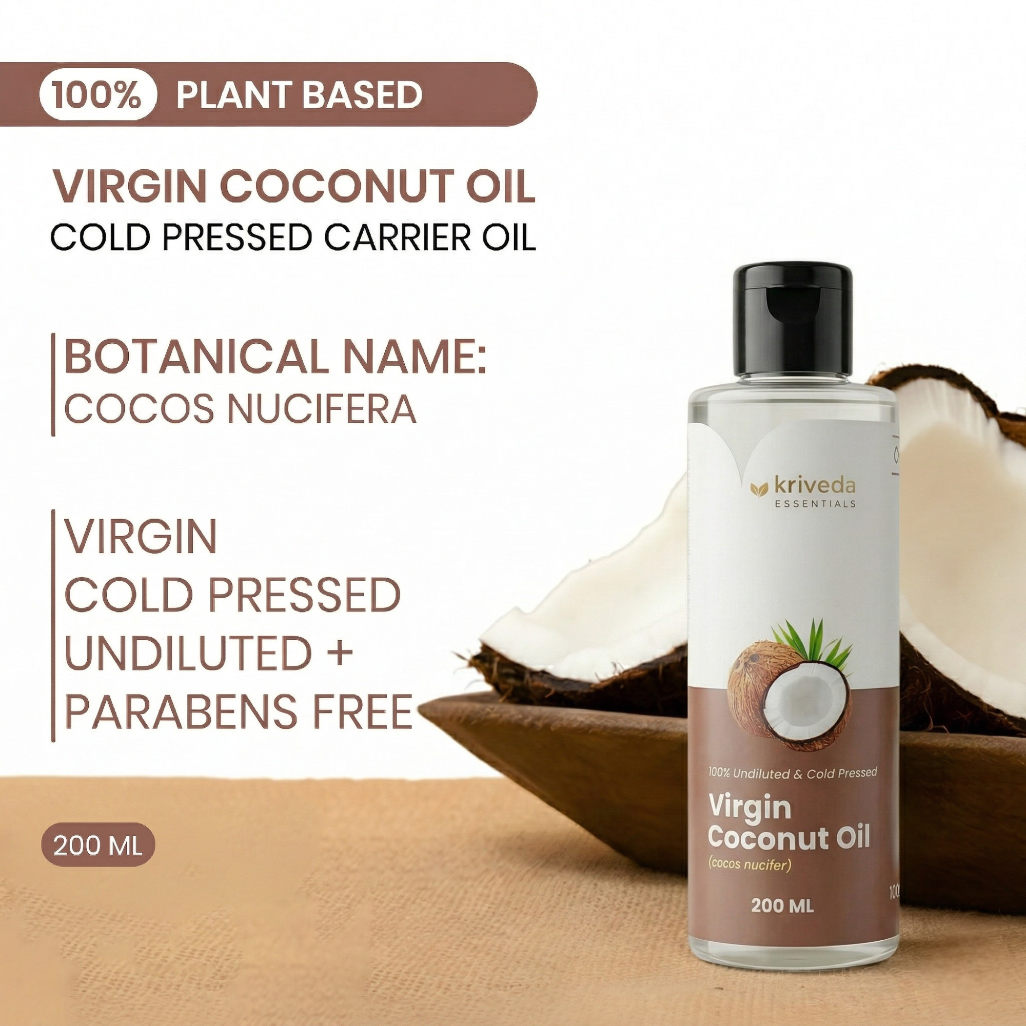 Kriveda Virgin Coconut Oil – Cold Pressed & Traditionally Crafted from Kerala Coconuts