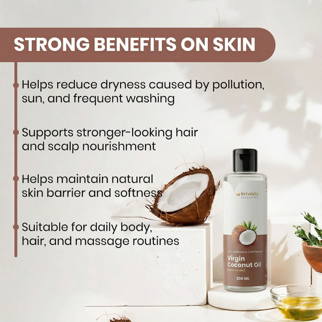 Kriveda Virgin Coconut Oil – Cold Pressed & Traditionally Crafted from Kerala Coconuts