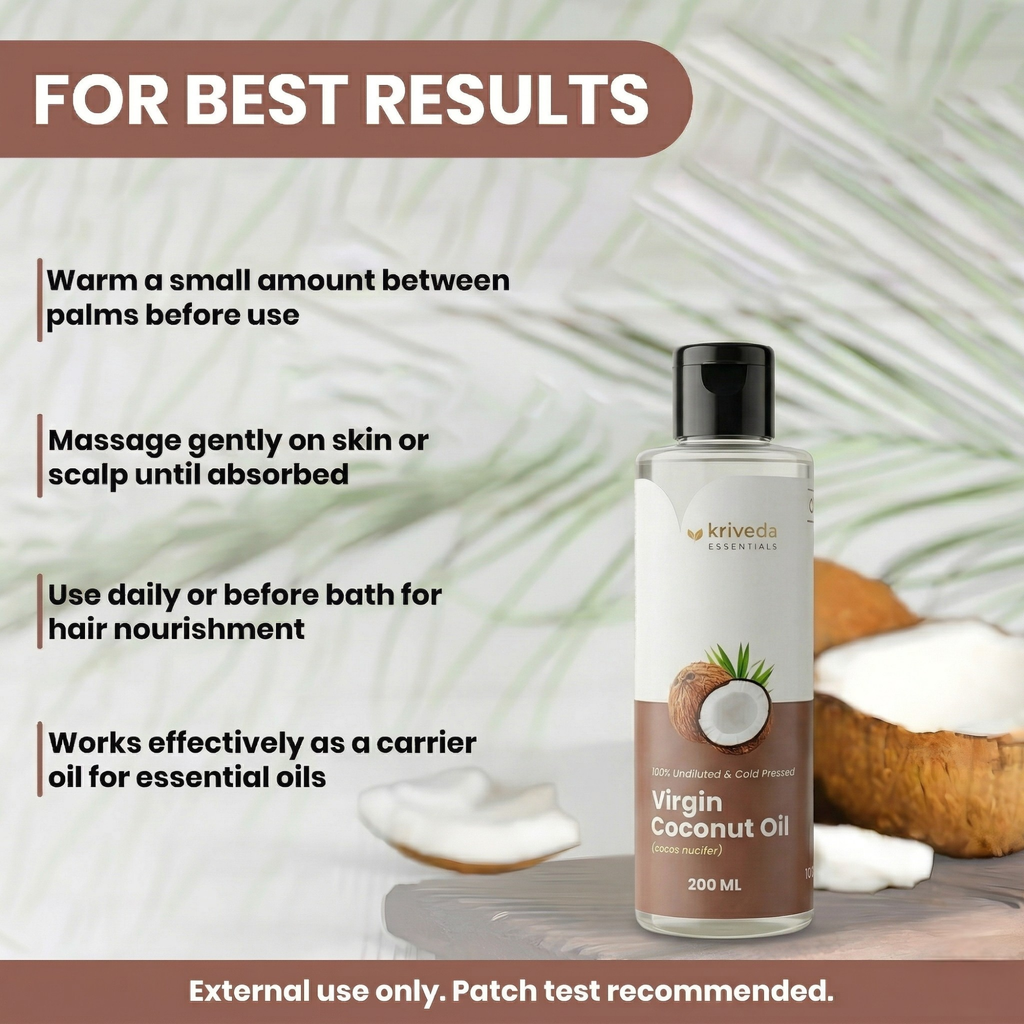 Kriveda Virgin Coconut Oil – Cold Pressed & Traditionally Crafted from Kerala Coconuts