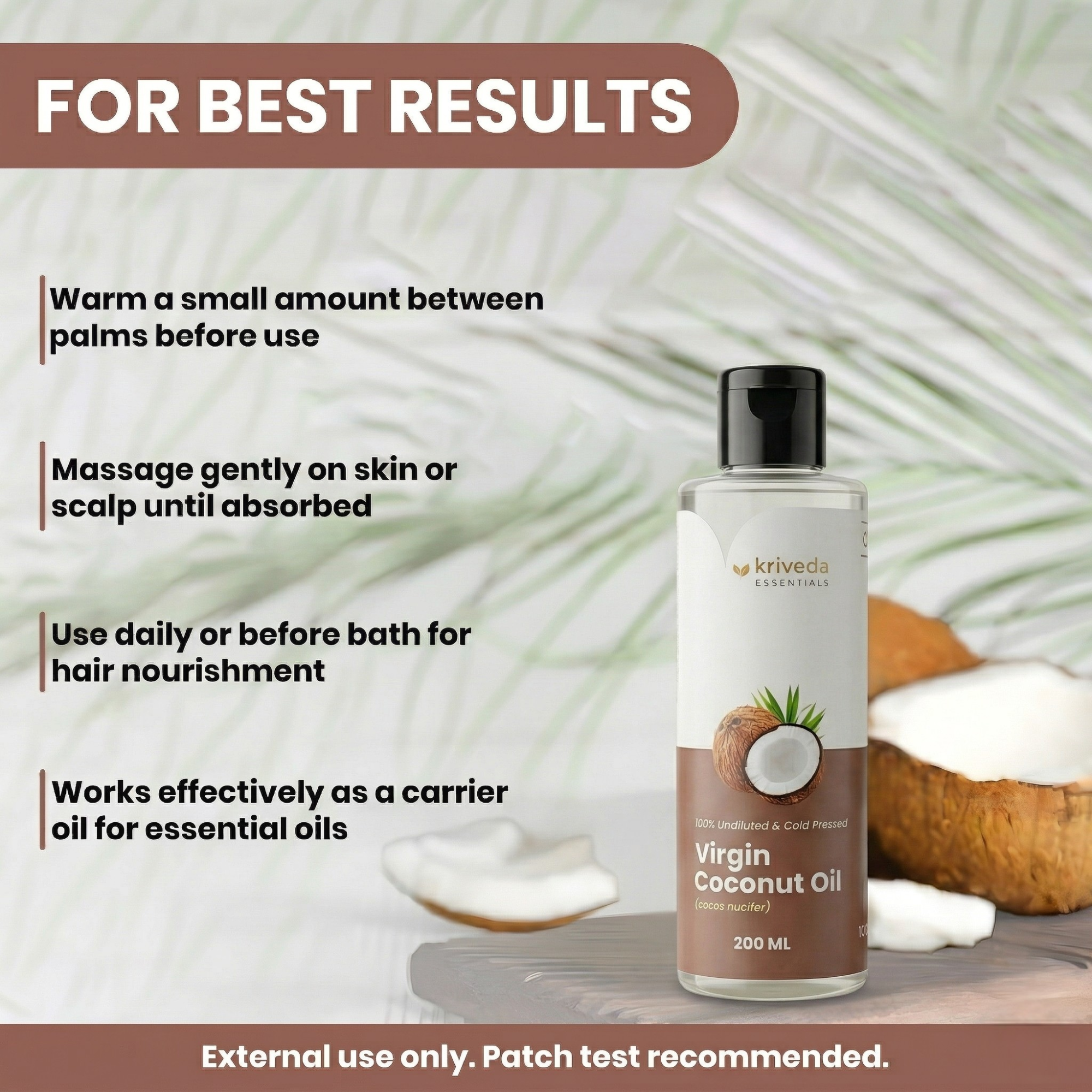 Kriveda Virgin Coconut Oil – Cold Pressed & Traditionally Crafted from Kerala Coconuts