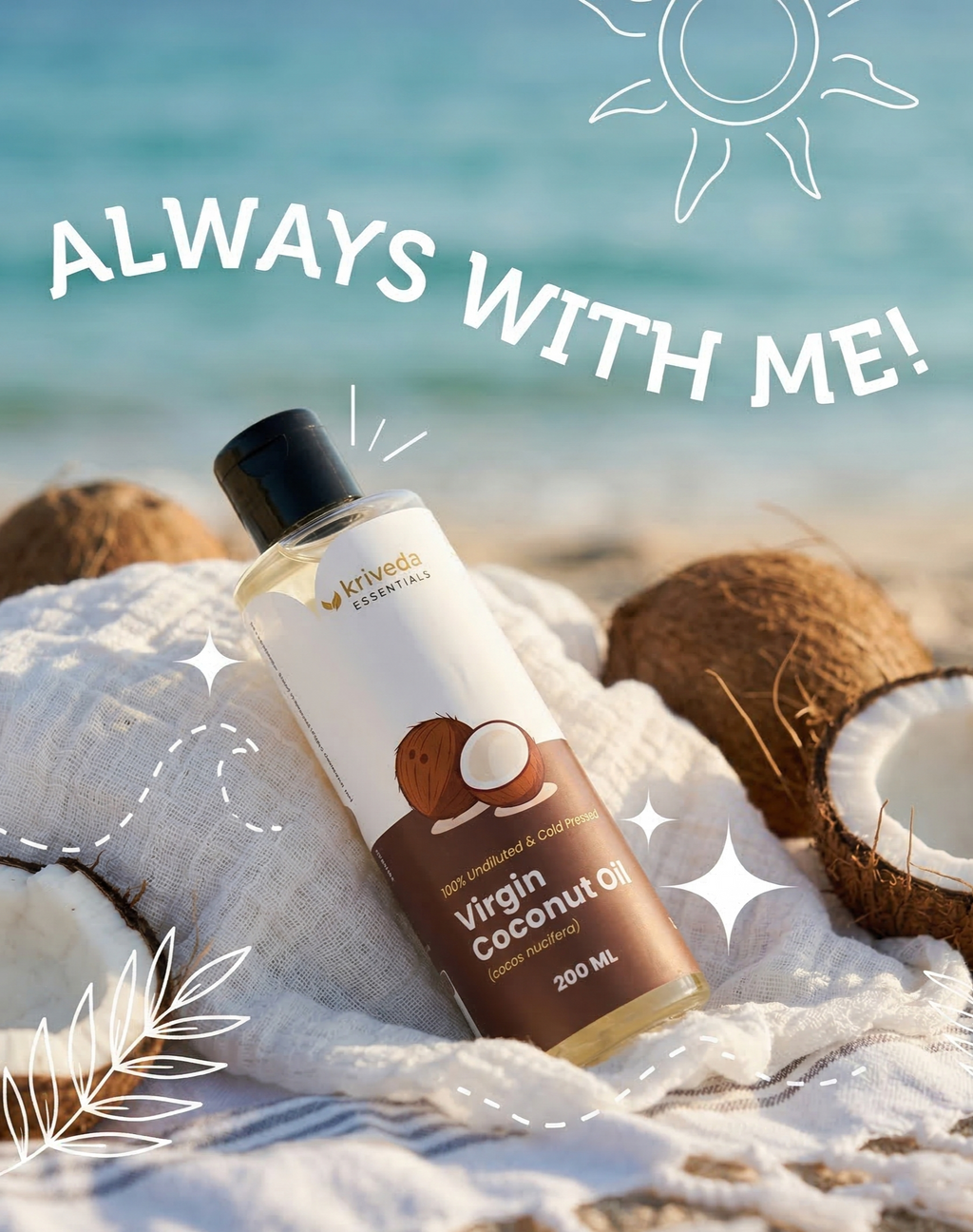 Kriveda Virgin Coconut Oil – Cold Pressed & Traditionally Crafted from Kerala Coconuts