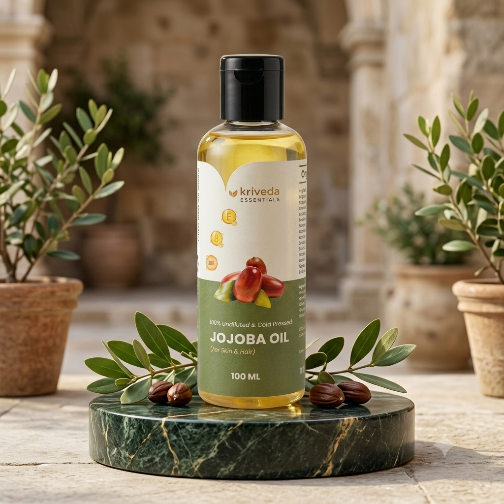 Kriveda Cold Pressed Golden Jojoba Oil 100ml — 100% Pure & Unrefined